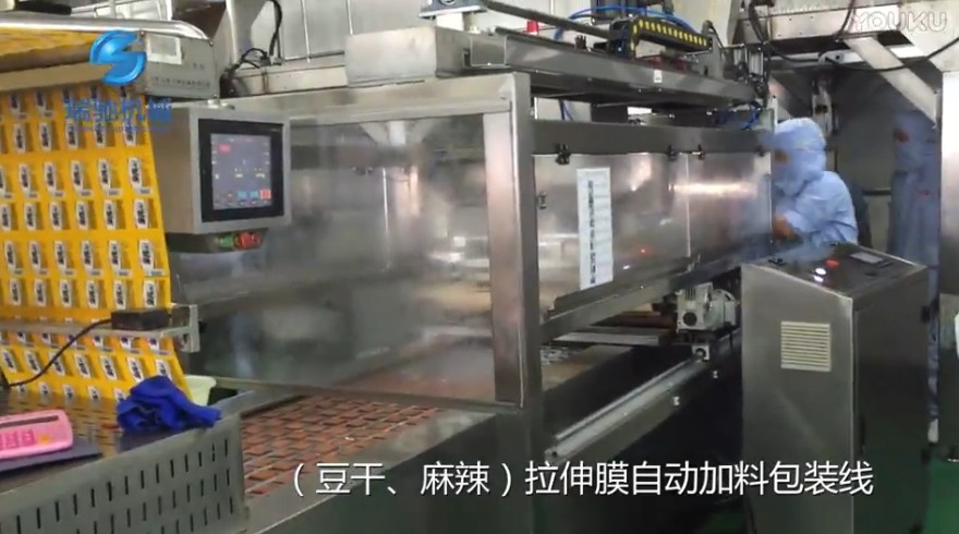 豆干、麻辣拉伸膜自動加料包裝線